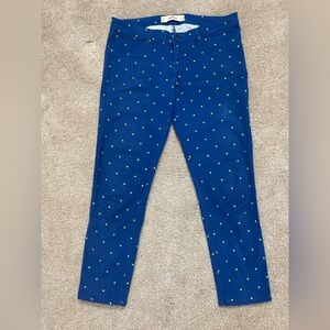 Hollister Blue Pants with Green Dots